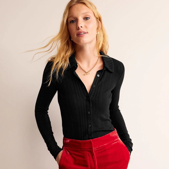 BODEN Hot Pink Collared Charlotte Shirt Size 4 NWT - Picture 7 of 7